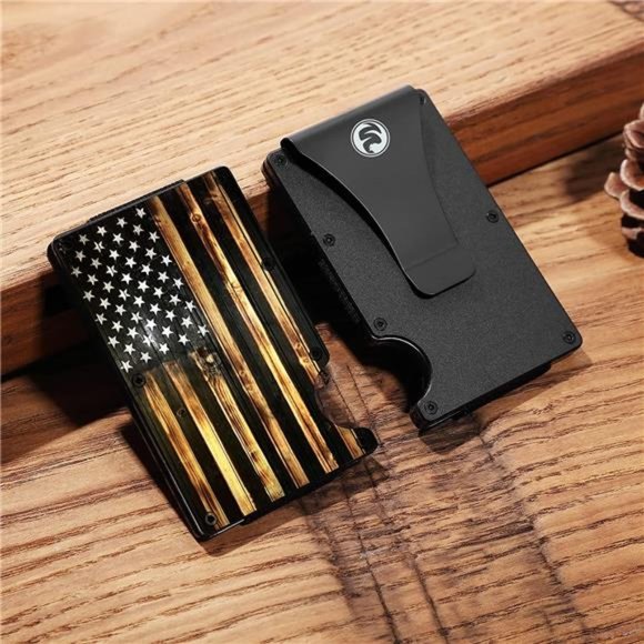 Personalized Minimalist Engraved Aluminum Money Clip, Wallet Men Slim Front - Picture 1 of 5